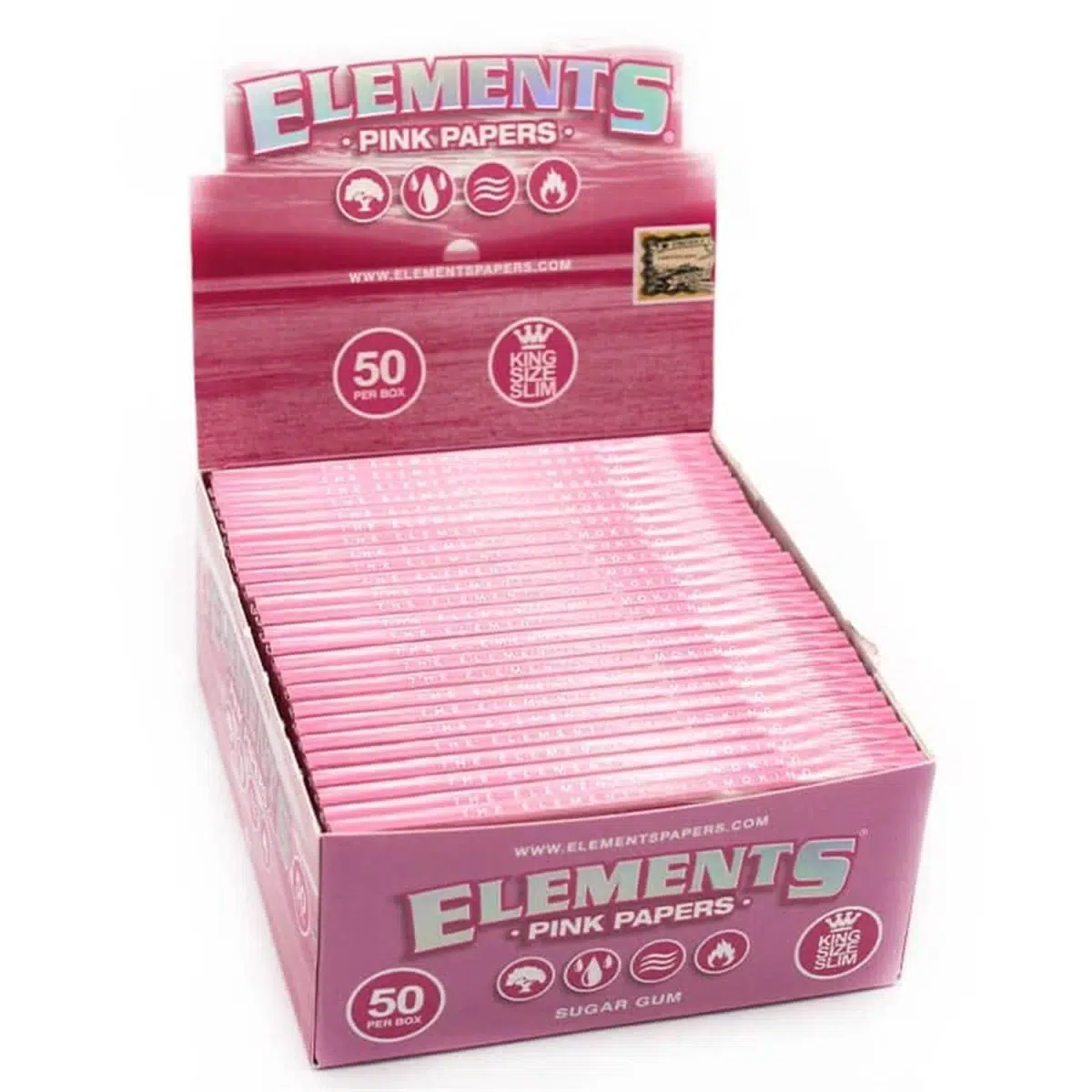 Elements Pink Papers King Size Slim 32 Blatt