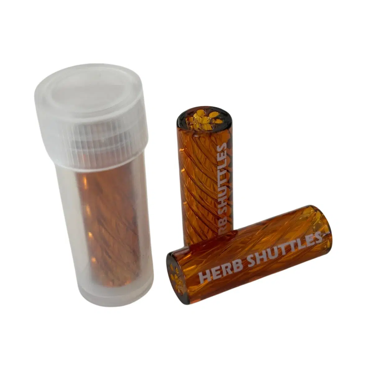 Herb Shuttles Glas Tip Spiral 10mm Amber 3