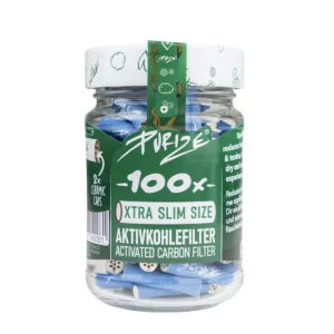PURIZE Aktivkohlefilter XTRA Slim 6mm Blau im Glas
