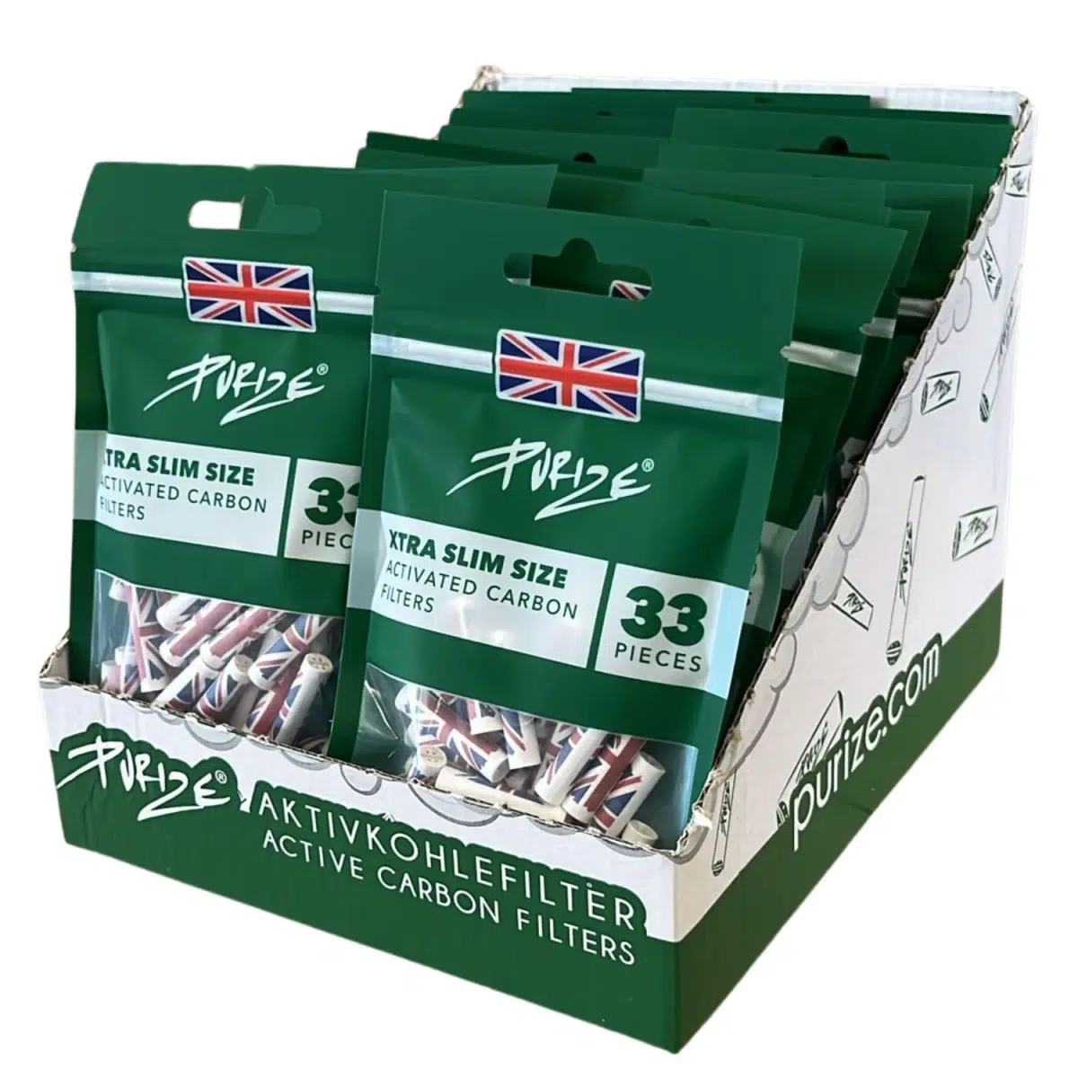 PURIZE Aktivkohlefilter XTRA Slim 6mm im Beutel UK 2