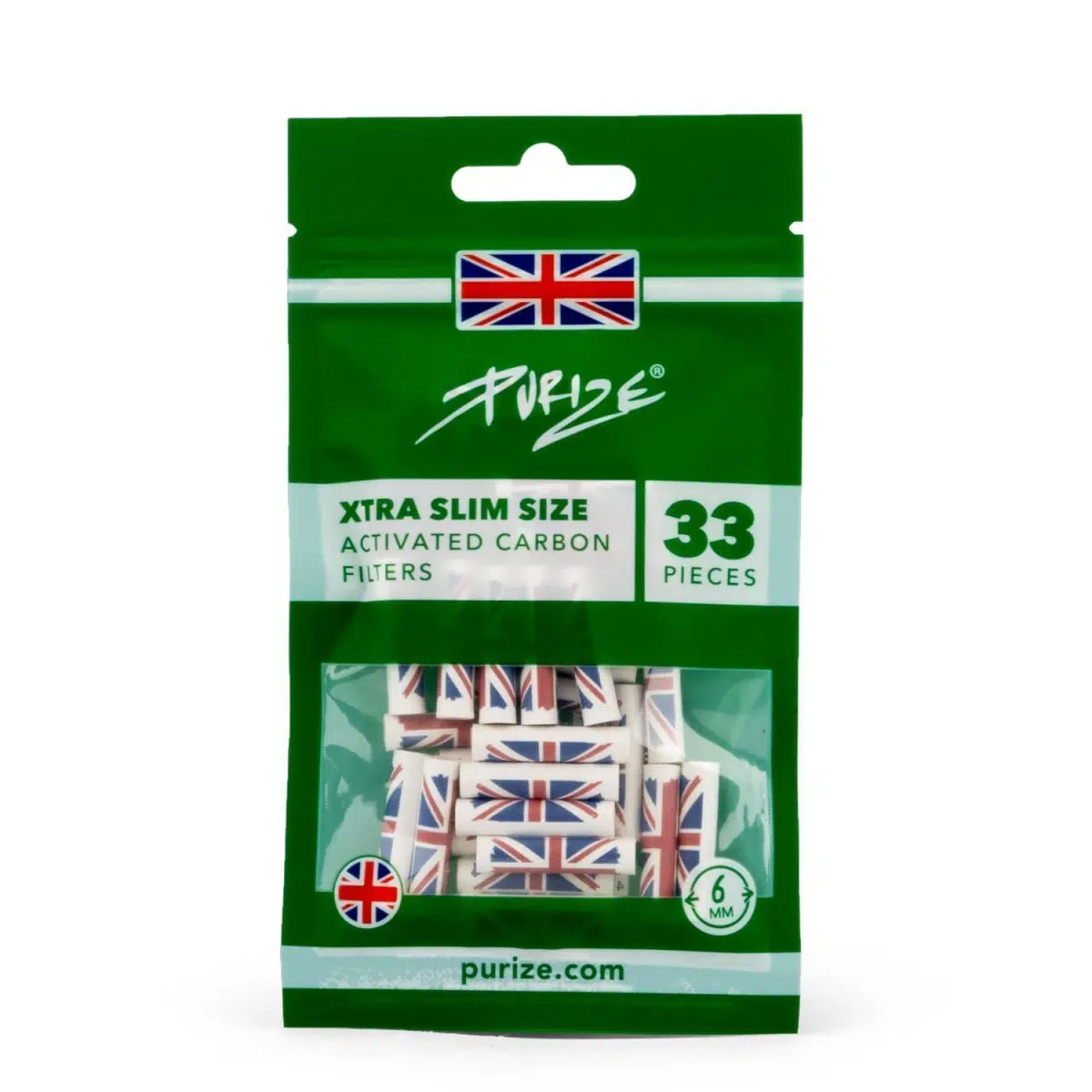 PURIZE Aktivkohlefilter XTRA Slim 6mm im Beutel UK 3