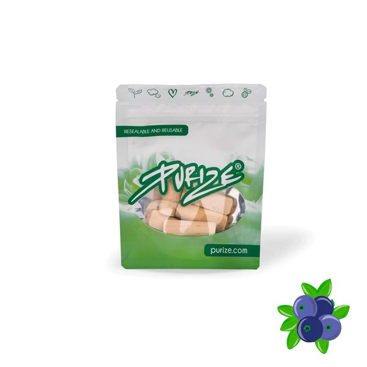 PURIZE Holzmundstück Dark Fruit Regular Size – 5 Stück