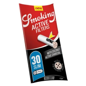 Smoking White Aktivkohlefilter Slim 6mm – 30 Stück