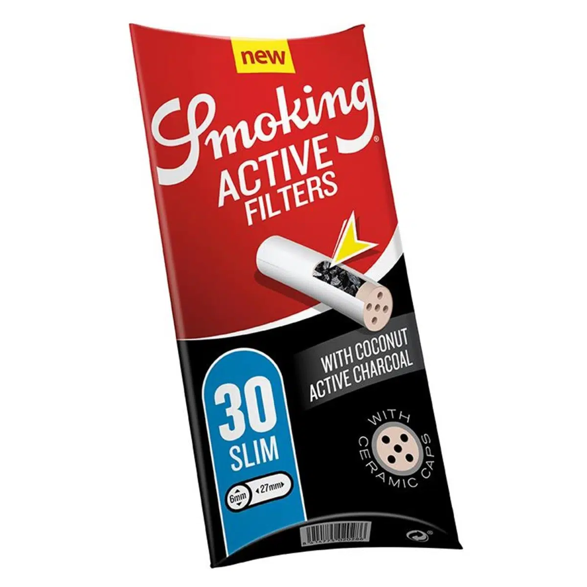 Smoking White Aktivkohlefilter Slim 6mm – 30 Stück