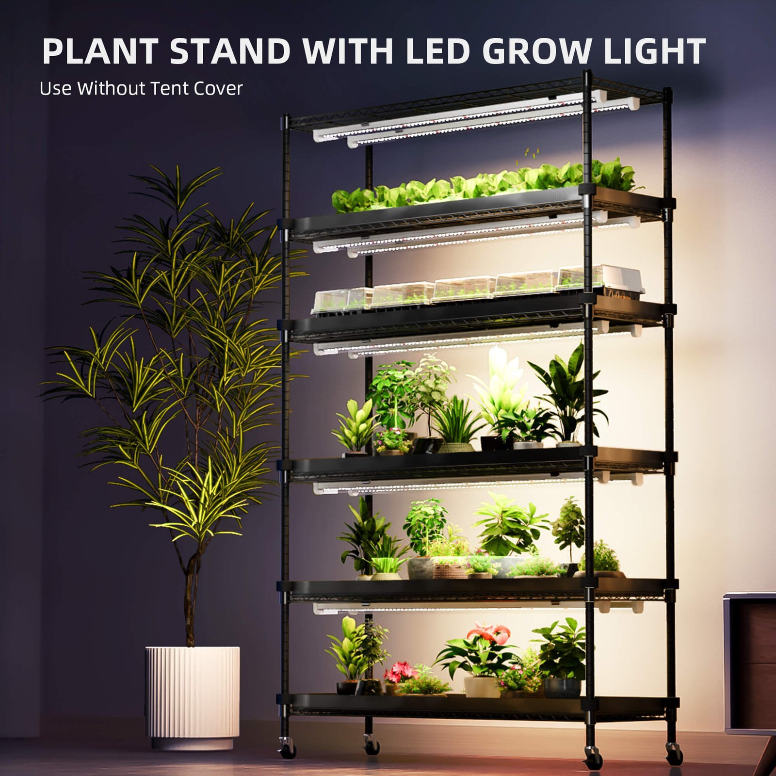 Spider Farmer 6 stufiger Pflanzenständer mit Wachstumslichtern 220 W 8