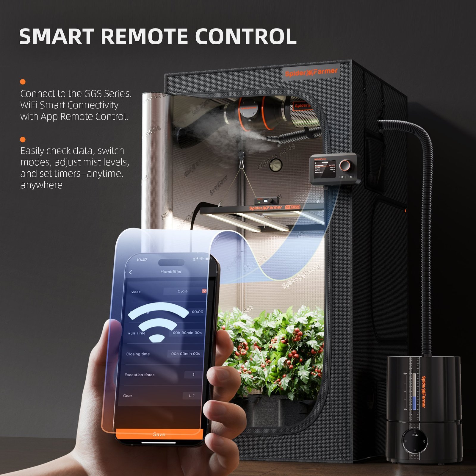 Spider Farmer Luftbefeuchter 5L Cool Mist 3
