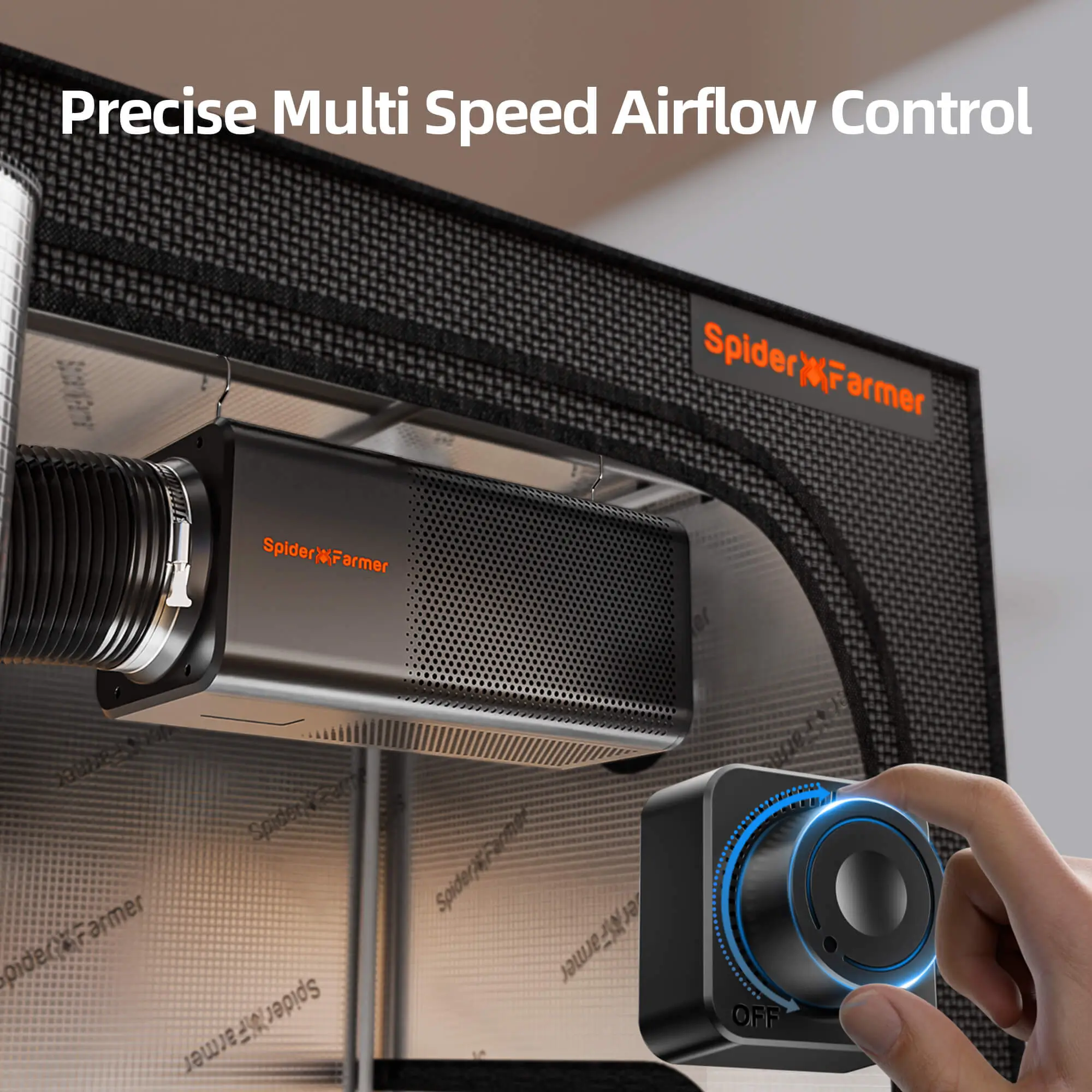 Spider Farmer 6-Zoll 2-in1 Ventilationssystem mit Knopfregler und Aktivkohlefilter – Bild 8