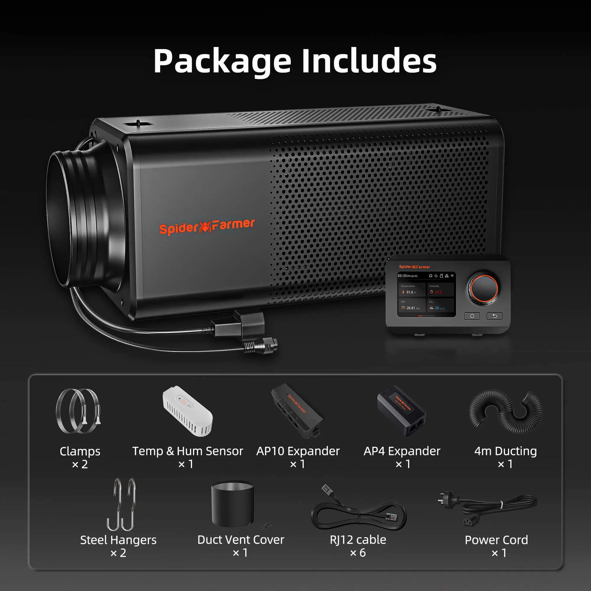 Spider Farmer 6-Zoll 2-in1 Ventilationssystem mit Smart GGS Controller und Aktivkohlefilter – Bild 10