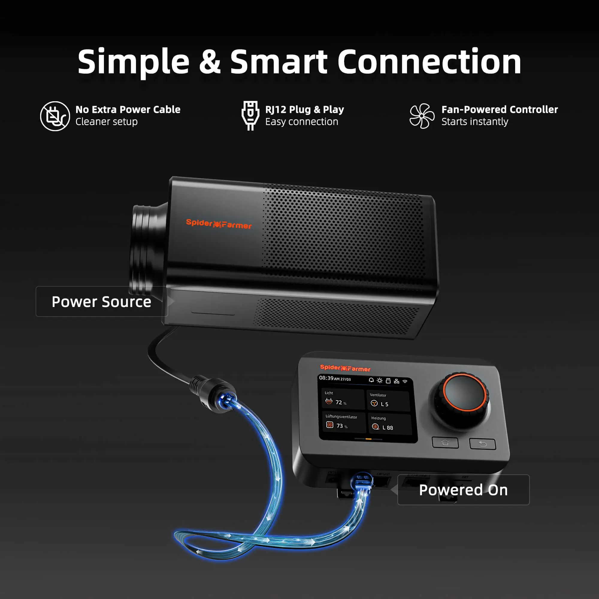 Spider Farmer 6-Zoll 2-in1 Ventilationssystem mit Smart GGS Controller und Aktivkohlefilter – Bild 5