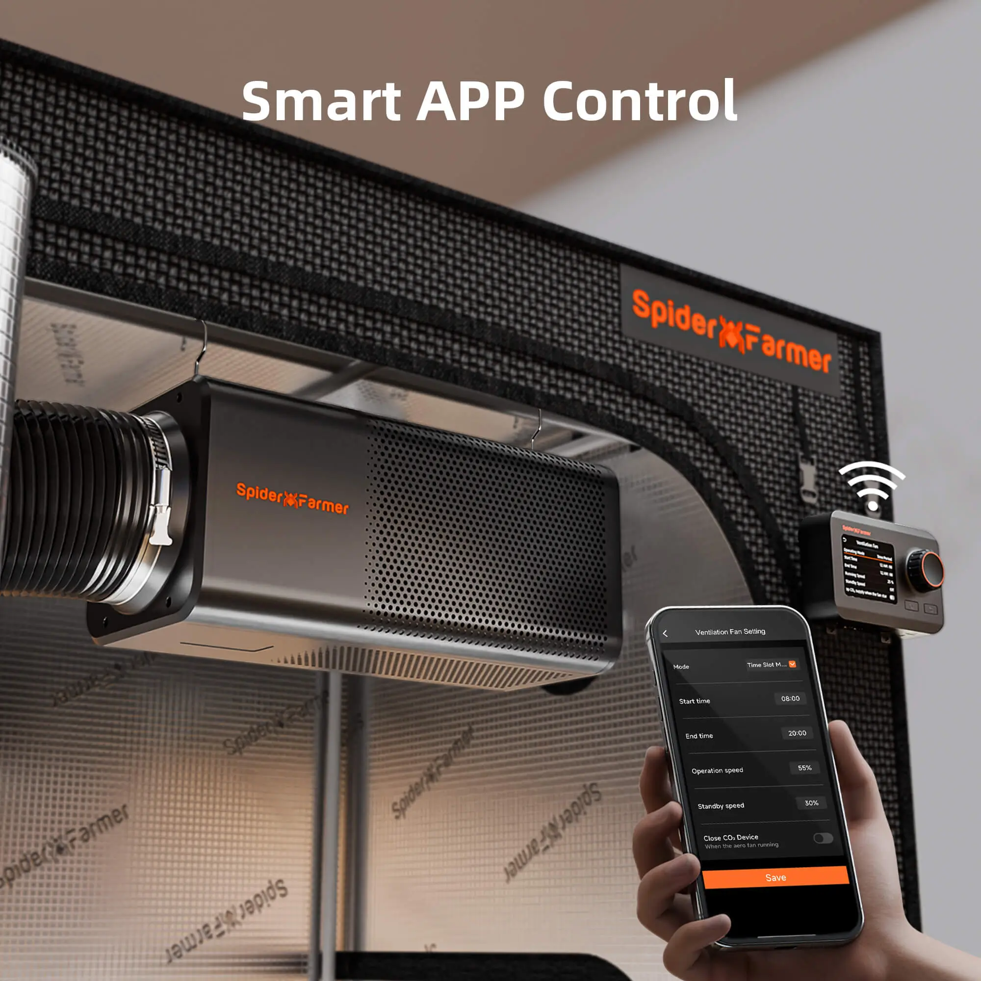 Spider Farmer 6-Zoll 2-in1 Ventilationssystem mit Smart GGS Controller und Aktivkohlefilter – Bild 9