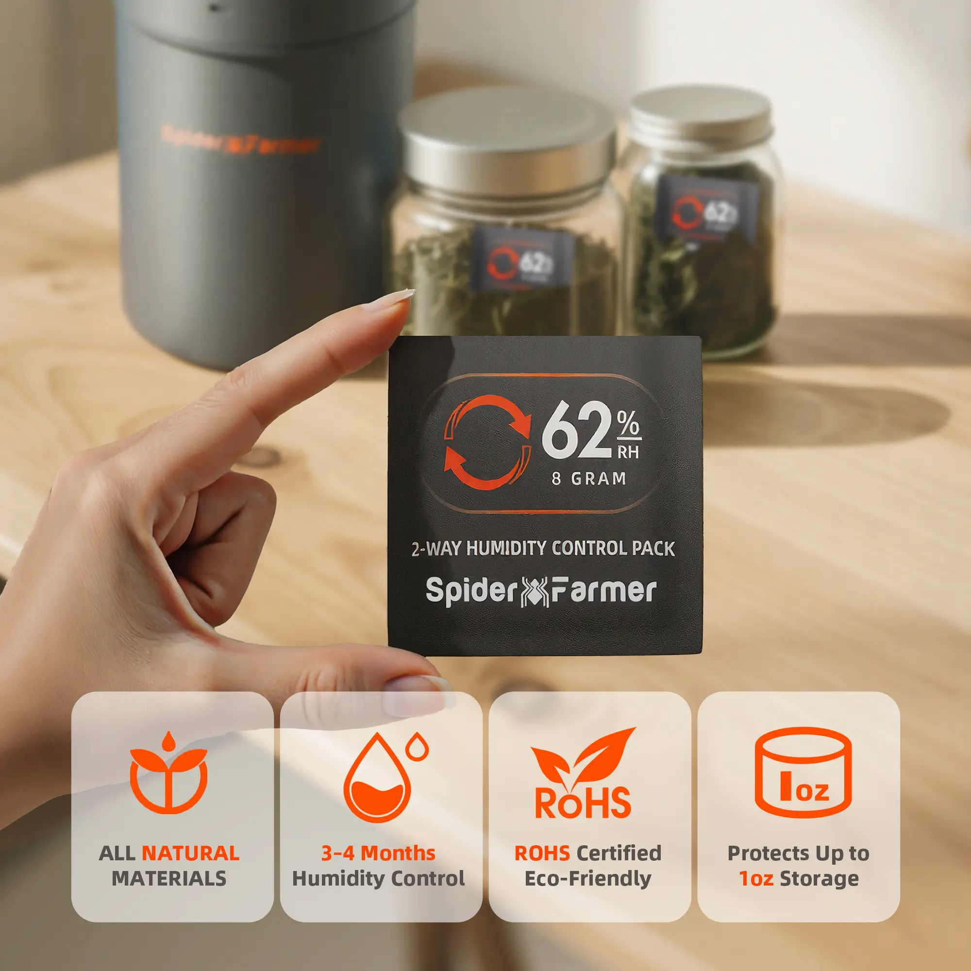 Spider Farmer Feuchtigkeitsregler 62% 8g, 10 Stück – Bild 7