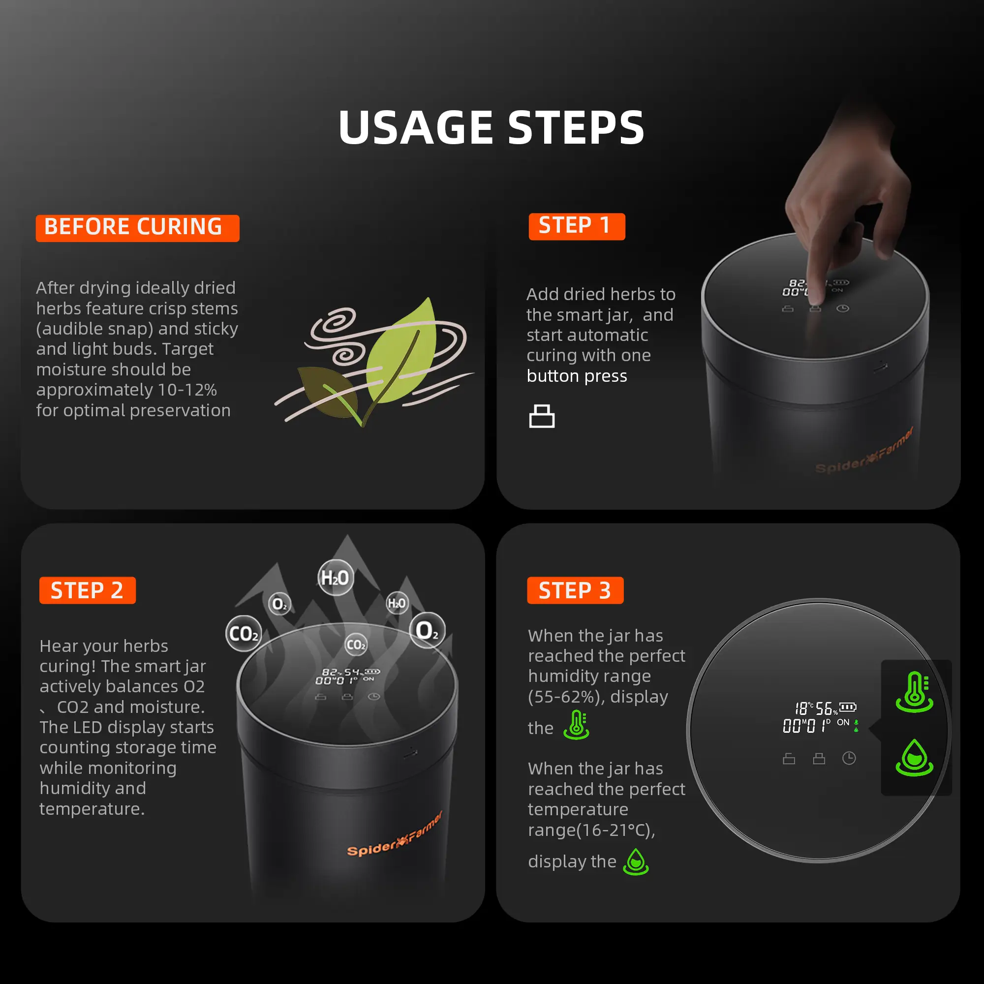 Spider Farmer Feuchtigkeitsregler 62% 8g, 10 Stück – Bild 9