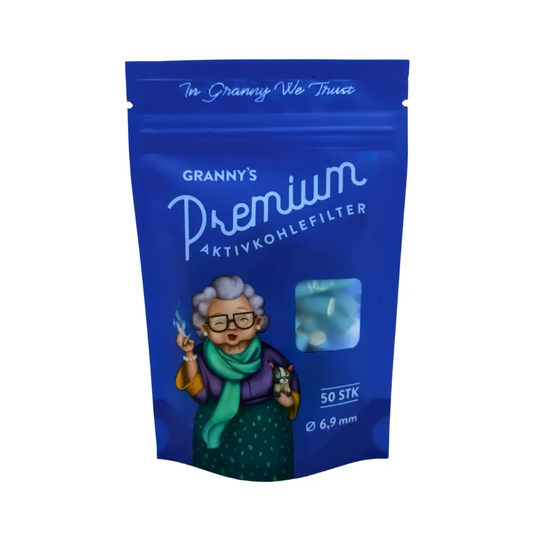 Grannys Weed Aktivkohlefilter 7mm blau vegan