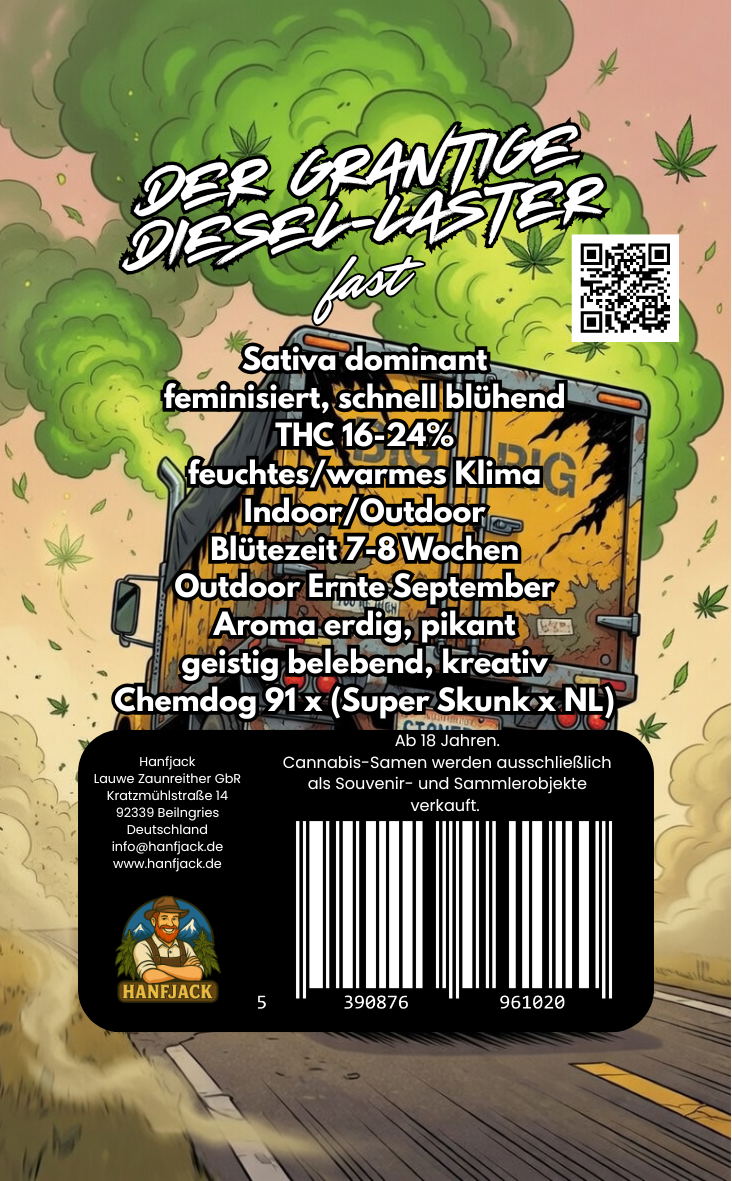 Hanfjack Seeds Der grantige Diesel Laster - 3 Seeds – Bild 2