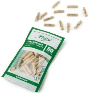PURIZE Aktivkohlefilter XTRA Slim 6mm im Beutel Organic – 50 Stück