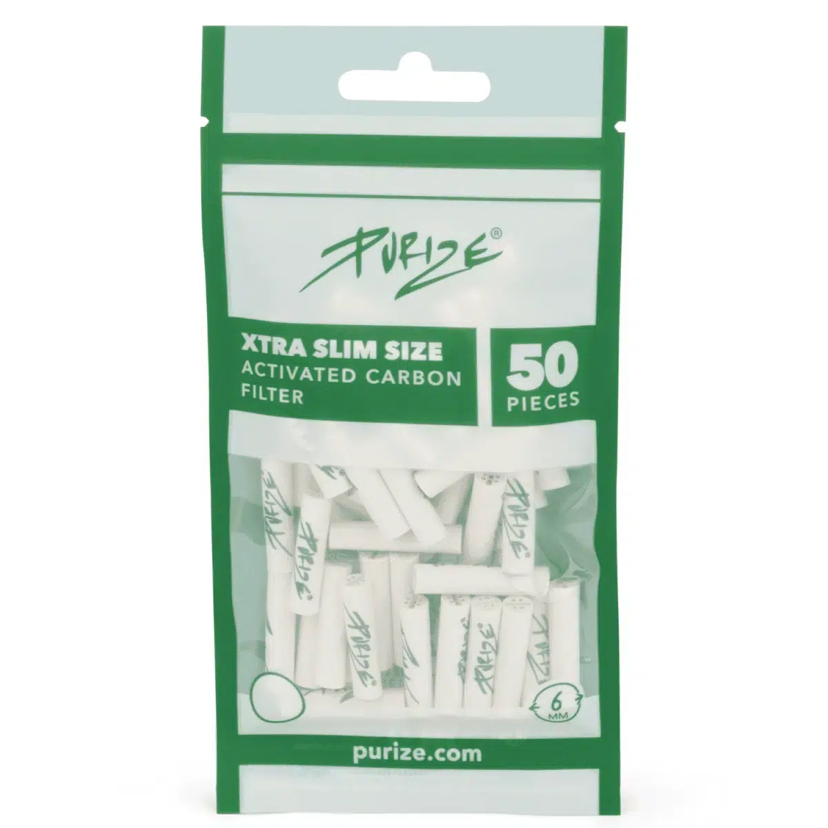 PURIZE Aktivkohlefilter XTRA Slim 6mm im Beutel Weiß 4