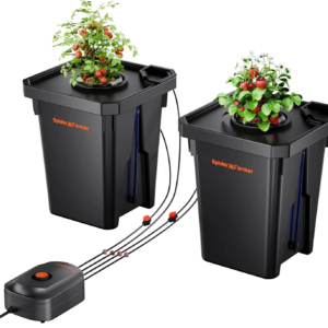 Spider Farmer DWC Hydroponics Grow System mit Top-Drip-Kit, 7 Gallonen Deep Water Culture, 2 Eimer
