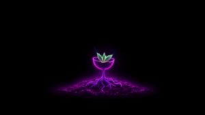 Keimender Hanfsamen mit Sprössling im Neon-Look – Anleitung zum Keimen von Cannabis-Samen