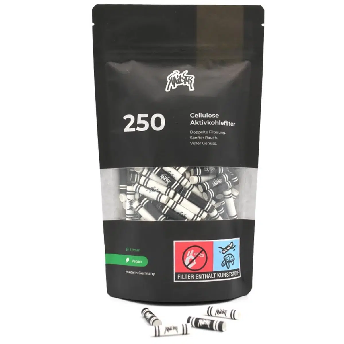 Kailar Aktivkohlefilter Cellulose Slim 6mm Mixed (250 Stück) – Bild 2