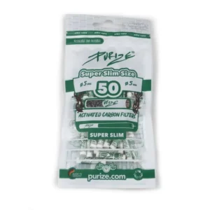 PURIZE Aktivkohlefilter Super Slim Size 5mm – 50 Stück