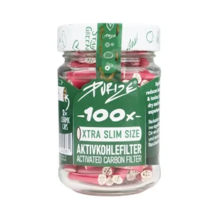 PURIZE Aktivkohlefilter XTRA Slim 6mm Pink im Glas