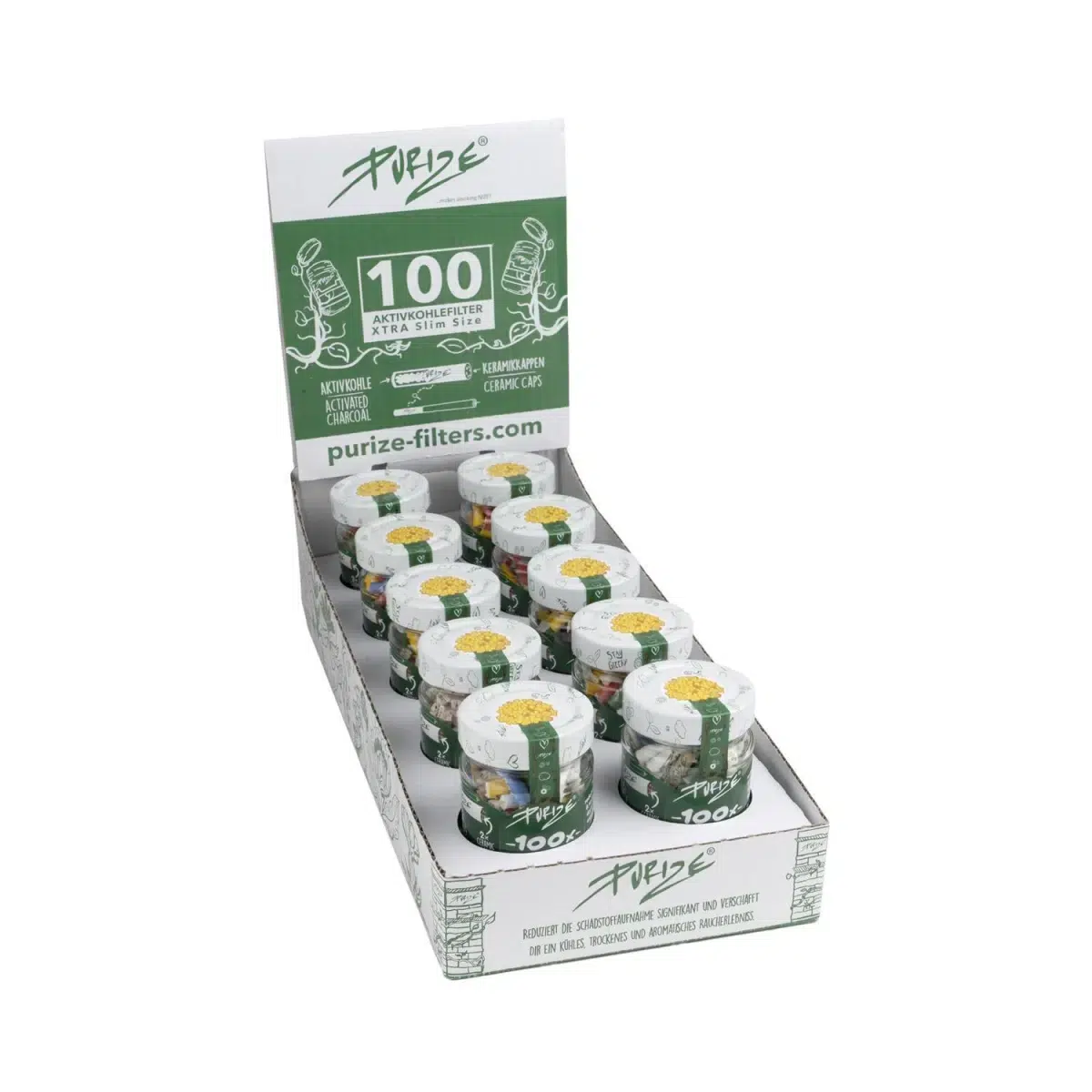 PURIZE Aktivkohlefilter XTRA Slim 6mm Mixed im Glas – Bild 2