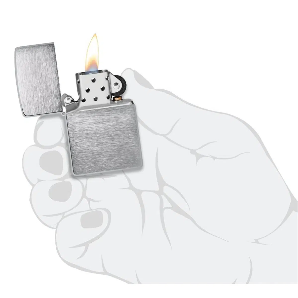 Zippo Benzinfeuerzeug BRUSHED CHROME – Bild 5