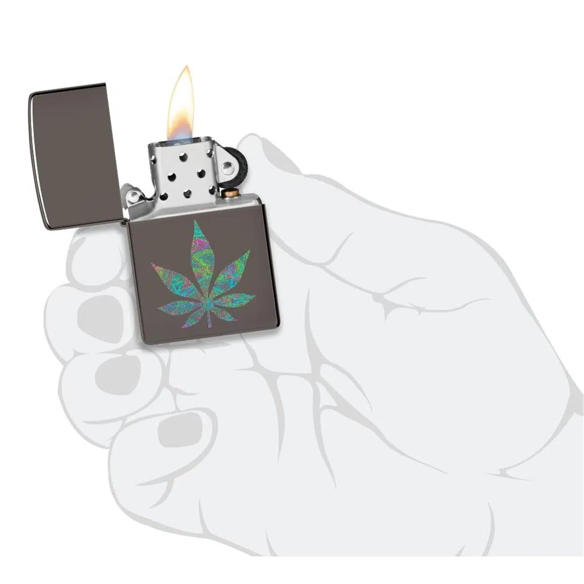 Zippo Benzinfeuerzeug Funky Cannabis Design – Bild 5