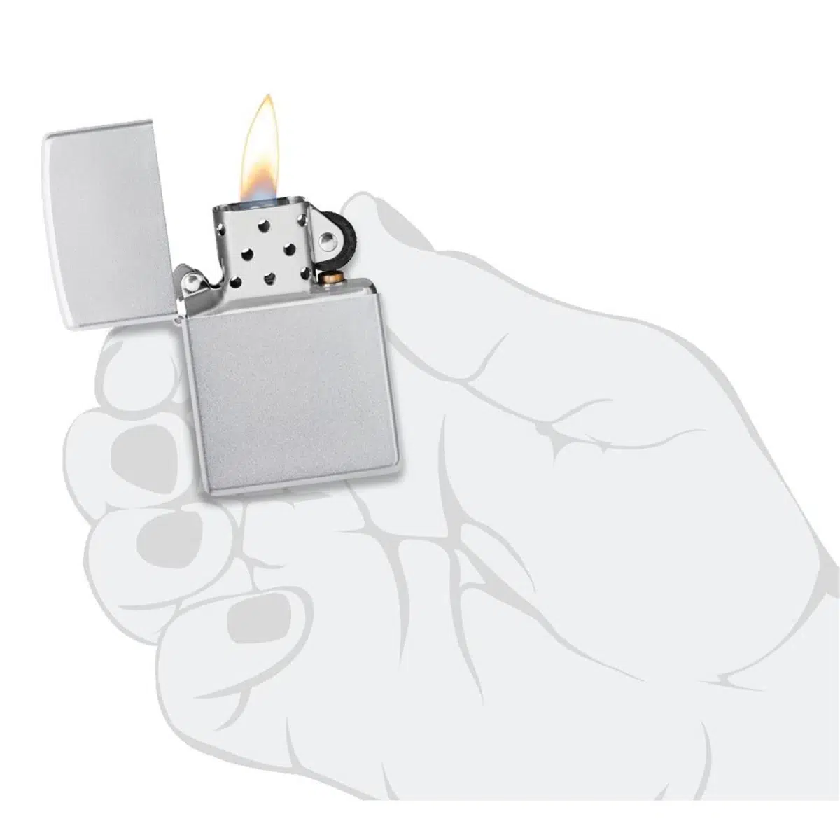 Zippo Benzinfeuerzeug SATIN CHROME – Bild 5
