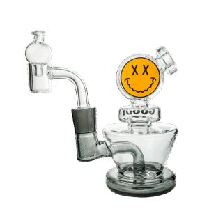 Goody Glass Big Face Mini Dab-Rig Set (4-teilig) – Transparent Schwarz