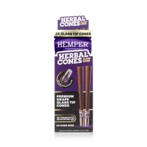 HEMPER King Size Cones aus Teeblatt mit Glasfilter – Grape