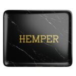 HEMPER Luxe Black Marble Rolling Tray – Large