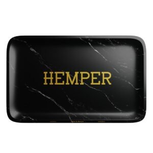 HEMPER Luxe Black Marble Rolling Tray – Medium