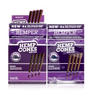 HEMPER Mini-Size Hanf-Cones mit Kartonfilter – Grape
